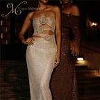 sexy rhinestone prom dress